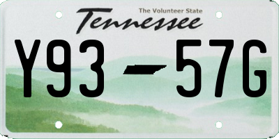 TN license plate Y9357G