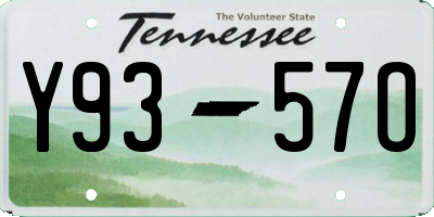TN license plate Y9357O