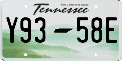 TN license plate Y9358E