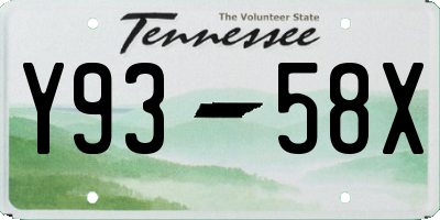 TN license plate Y9358X