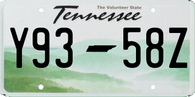 TN license plate Y9358Z