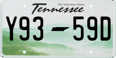 TN license plate Y9359D