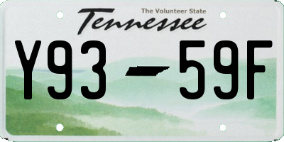 TN license plate Y9359F
