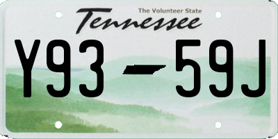 TN license plate Y9359J
