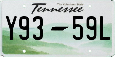 TN license plate Y9359L