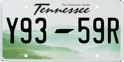 TN license plate Y9359R