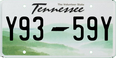 TN license plate Y9359Y