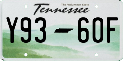 TN license plate Y9360F