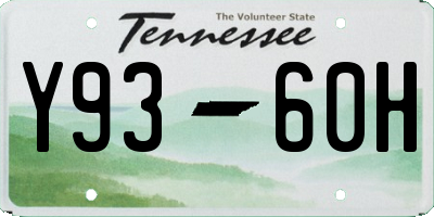 TN license plate Y9360H