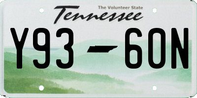 TN license plate Y9360N