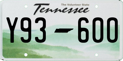 TN license plate Y9360O