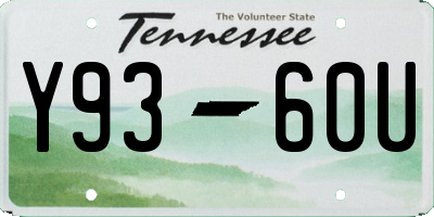TN license plate Y9360U