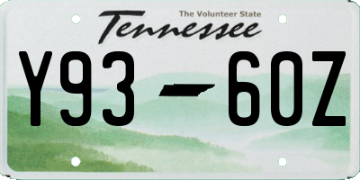 TN license plate Y9360Z