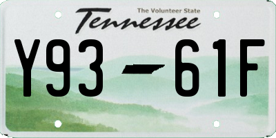 TN license plate Y9361F