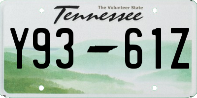TN license plate Y9361Z