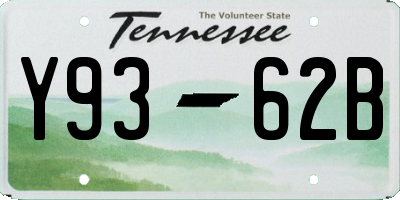 TN license plate Y9362B
