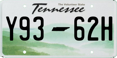 TN license plate Y9362H