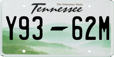 TN license plate Y9362M