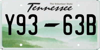 TN license plate Y9363B