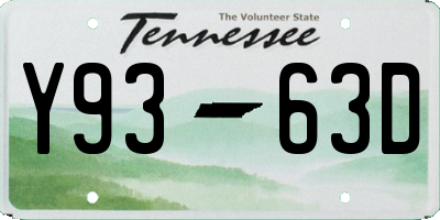 TN license plate Y9363D