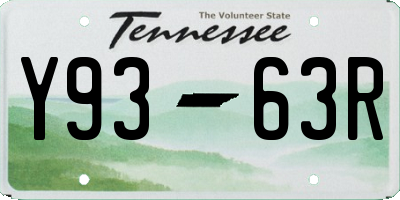 TN license plate Y9363R