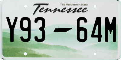 TN license plate Y9364M