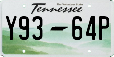 TN license plate Y9364P