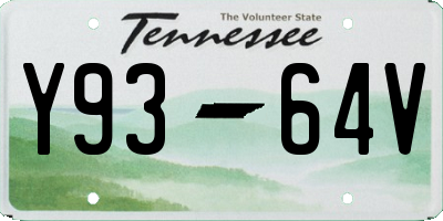 TN license plate Y9364V