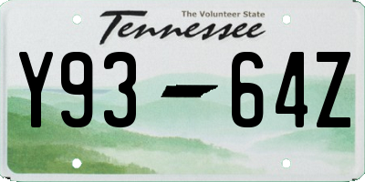 TN license plate Y9364Z