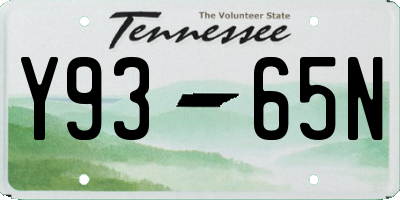 TN license plate Y9365N