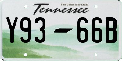 TN license plate Y9366B