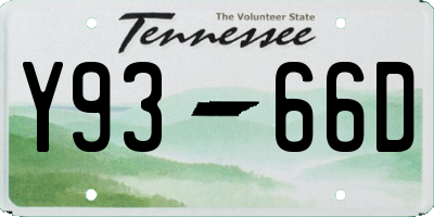 TN license plate Y9366D