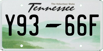 TN license plate Y9366F
