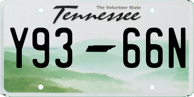 TN license plate Y9366N