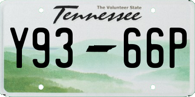 TN license plate Y9366P