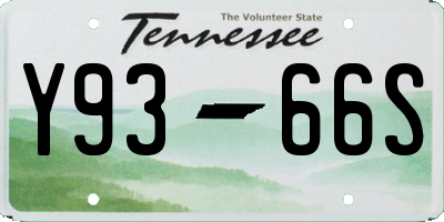 TN license plate Y9366S