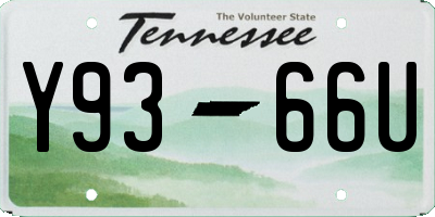 TN license plate Y9366U