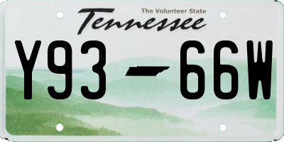 TN license plate Y9366W