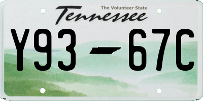 TN license plate Y9367C