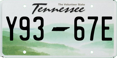TN license plate Y9367E