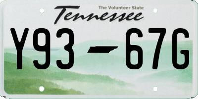 TN license plate Y9367G