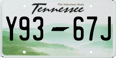 TN license plate Y9367J