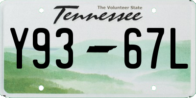 TN license plate Y9367L
