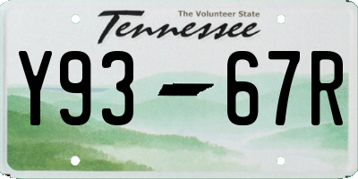 TN license plate Y9367R
