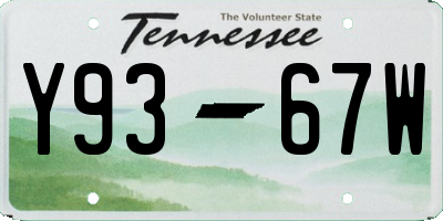 TN license plate Y9367W