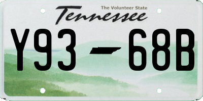 TN license plate Y9368B