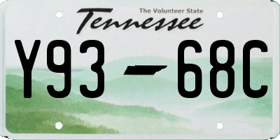 TN license plate Y9368C