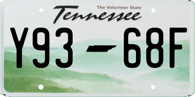 TN license plate Y9368F