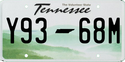 TN license plate Y9368M