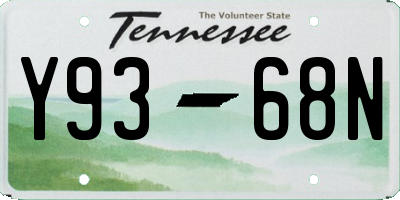 TN license plate Y9368N